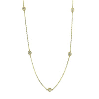 14K Yellow Gold 5 Stone Diamond By The Yard Necklace