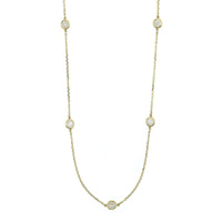 14K Yellow Gold 5 Stone .75CTW Diamond By The Yard Necklace