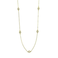 14K Yellow Gold 5 Stone .75CTW Diamond By The Yard Necklace