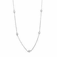 14K White Gold 5 Stone .75CTW Diamond By The Yard Necklace