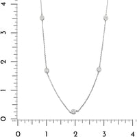 14K White Gold 5 Stone .75CTW Diamond By The Yard Necklace