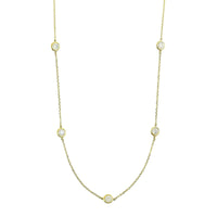 14K Yellow Gold 5 Stone 1CTW Diamond By The Yard Necklace