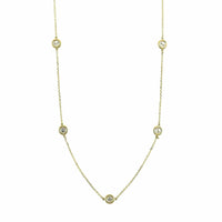 14K Yellow Gold 5 Stone 1CTW Diamond By The Yard Necklace