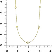 14K Yellow Gold 5 Stone 1CTW Diamond By The Yard Necklace