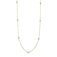14K Yellow Gold 7 Stone .70CTW Diamond By The Yard Necklace