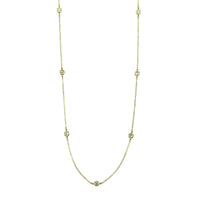 14K Yellow Gold 7 Stone .70CTW Diamond By The Yard Necklace