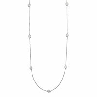 14K White Gold 7 Stone 1CTW Diamond By The Yard Necklace