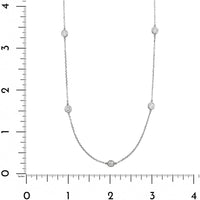 14K White Gold 7 Stone 1CTW Diamond By The Yard Necklace