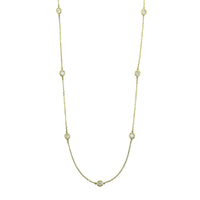 14K Yellow Gold 7 Stone 1CTW Diamond By The Yard Necklace