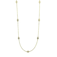 14K Yellow Gold 7 Stone 1CTW Diamond By The Yard Necklace
