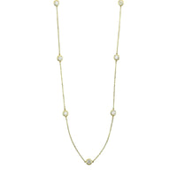 14K Yellow Gold 7 Stone 1.50CTW Diamond By The Yard Necklace