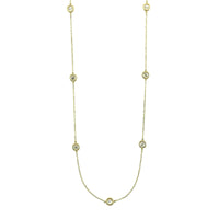 14K Yellow Gold 7 Stone 1.50CTW Diamond By The Yard Necklace