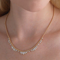 Emily P. Wheeler 18K Yellow Gold Marquise Diamond Arashi Gradient Necklace