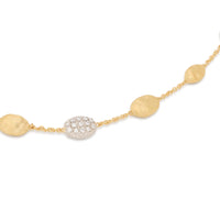 Marco Bicego 18K Yellow and White Gold Siviglia Small Diamond Bean Necklace