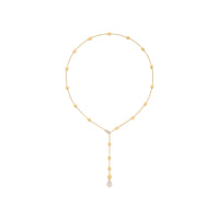 Marco Bicego 18K Yellow and White Gold Siviglia Small Diamond Bean Lariat Necklace