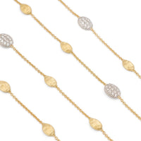Marco Bicego 18K Yellow and White Gold Siviglia Small Diamond Bean Necklace