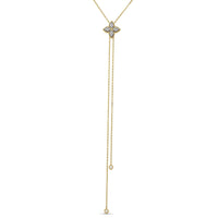 Roberto Coin 18K Yellow and White Gold Princess Diamond Flower Lariat Necklace