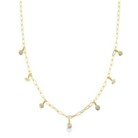 Sorellina 18K Yellow Gold Multi Shaped Bezel Set Diamond Necklace