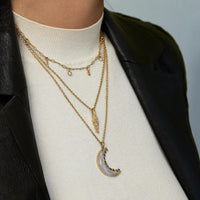 Sorellina 18K Yellow Gold Multi Shaped Bezel Set Diamond Necklace