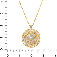 Leo Pizzo 18K Yellow Gold Pave Diamond Large Disc Pendant Necklace