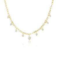 Sorellina 18K Yellow Gold One-of-a-Kind Marquise Diamond and Open Oval Link Chain Necklace
