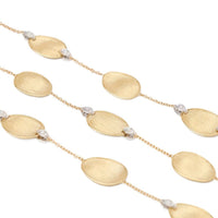 Marco Bicego Lunaria 18K Yellow Gold Long Leaf Diamond Necklace