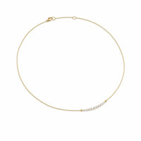 Petite Pavé Tapered Bar Necklace 18K Yellow Gold with Diamonds, 1mm