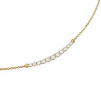 Petite Pavé Tapered Bar Necklace 18K Yellow Gold with Diamonds, 1mm