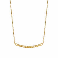 Sculpted Cable Bar Necklace 18K Yellow Gold with Diamonds, 2.7mm