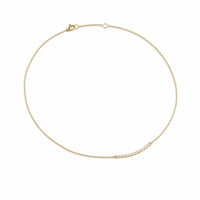 Sculpted Cable Bar Necklace 18K Yellow Gold with Diamonds, 2.7mm