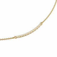 Sculpted Cable Bar Necklace 18K Yellow Gold with Diamonds, 2.7mm