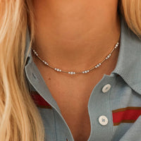 Dana Rebecca 14K Yellow Gold Ava Bea Space Diamond Tennis Necklace