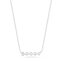Dana Rebecca 14K White Gold Lulu Jack Mini Diamond Bar Necklace