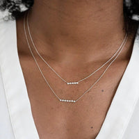 Dana Rebecca 14K White Gold Lulu Jack Mini Diamond Bar Necklace