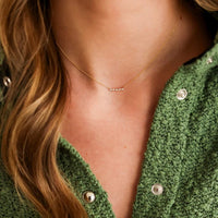 Dana Rebecca 14K Yellow Gold Lulu Jack Mini Diamond Bezel Bar Necklace