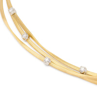 Marco Bicego 18K Yellow and White Gold Marrakech 3 Strand Diamond Necklace