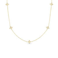 Roberto Coin 18K Yellow Gold Love In Verona 5 Station Diamonds By The Inch Necklace