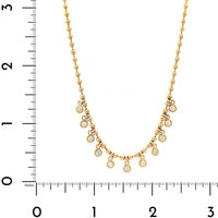 14K Yellow Gold Diamond Beaded Cleopatra Style Necklace