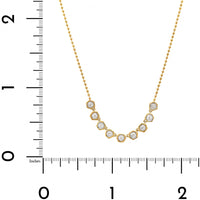 14K Yellow Gold Hexagon Bezel Set Diamond Necklace