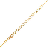 14K Yellow Gold Hexagon Bezel Set Diamond Necklace