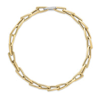 Roberto Coin 18K Yellow Gold Oro Pave Diamond Link Necklace