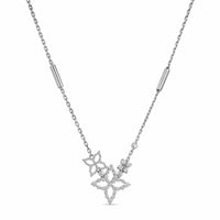 Roberto Coin 18K White Gold Princess Diamond Flower Necklace