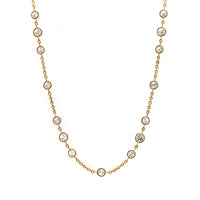 18K Yellow Gold Round Diamonds By The Yard Necklace