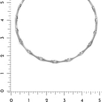 Etho Maria Platinum and 18K White Gold Oval Diamond Bar Necklace