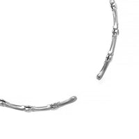 Etho Maria Platinum and 18K White Gold Oval Diamond Bar Necklace