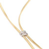Marco Bicego 18K Yellow and White Gold Marrakech Single Strand Diamond Lariat Necklace