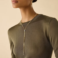 Marco Bicego 18K Yellow and White Gold Marrakech Single Strand Diamond Lariat Necklace