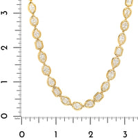 18K Yellow Gold Bezel Set Multi Shaped Diamond Tennis Necklace