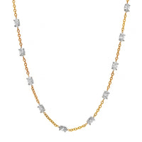 18K Yellow Gold and Platinum Oval Diamonds By The Yard Necklace