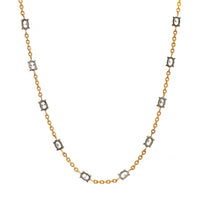 18K Yellow Gold and Platinum Oval Diamonds By The Yard Necklace